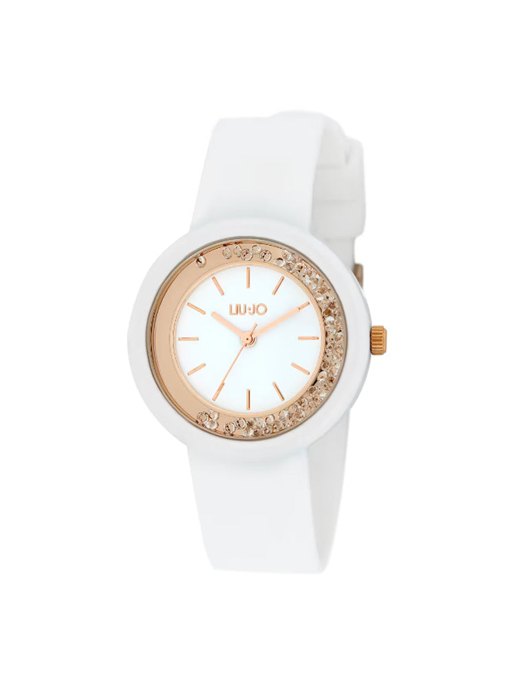 OROLOGIO DONNA TEEN IN SILICONE BIANCO E ORO ROSA LIU JO