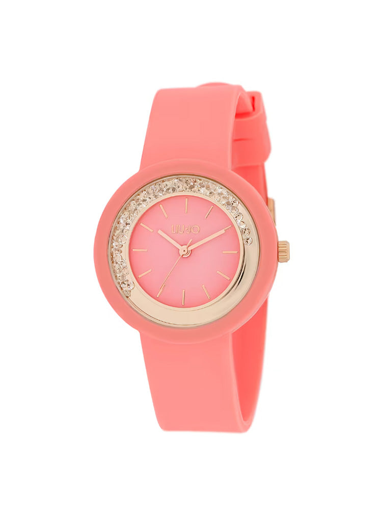 OROLOGIO DONNA TEEN IN SILICONE COLOR PESCA E ORO ROSA LIU JO
