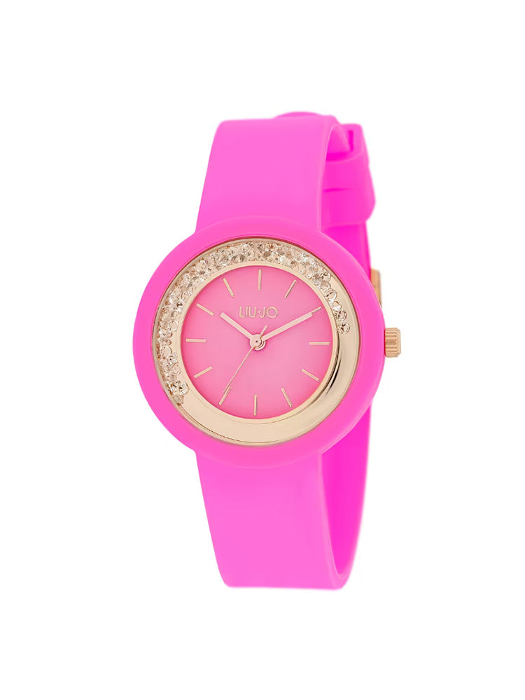 OROLOGIO DONNA TEEN IN SILICONE FUCSIA E ORO ROSA LIU JO