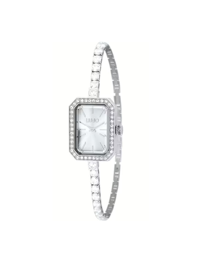 OROLOGIO DONNA CLAIRE IN ACCIAIO CON BRACCIALE TENNIS CON CRISTALLI BIANCHI LIU JO