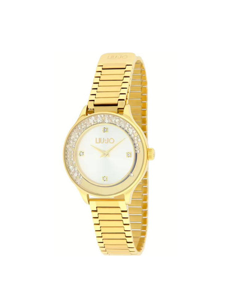 OROLOGIO DONNA SOLO TEMPO DANCING SHINE ACCIAIO COLOR ORO E CRISTALLI LIU JO