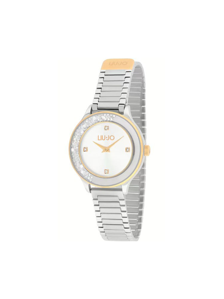 OROLOGIO DONNA SOLO TEMPO DANCING SHINE ACCIAIO BICOLORE ARGENTO E ORO ROSA E CRISTALLI LIU JO