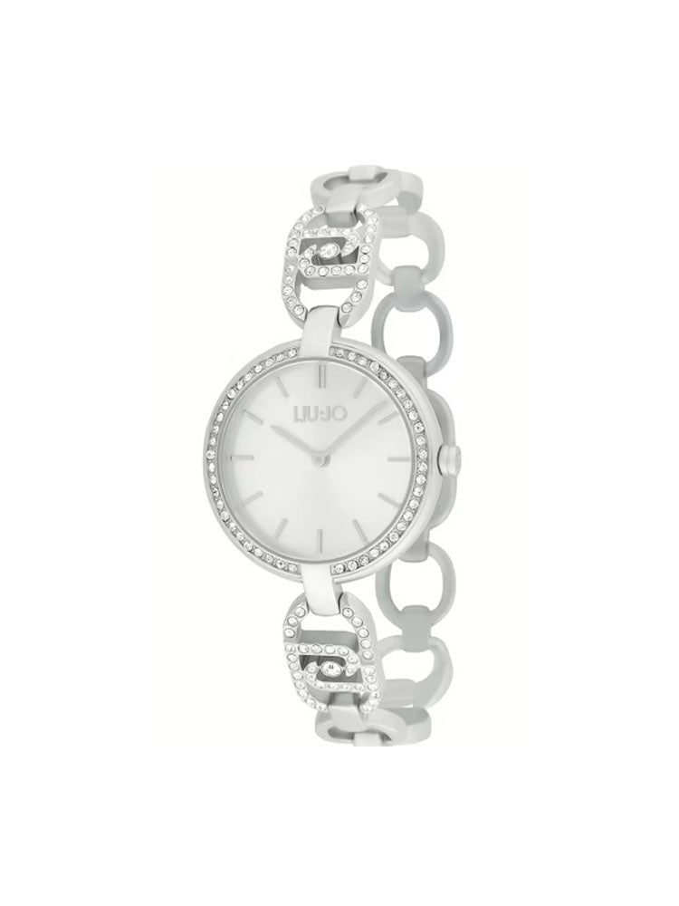 OROLOGIO DONNA SOLO TEMPO GLARE ACCIAIO COLOR ARGENTO E CRISTALLI LIU JO