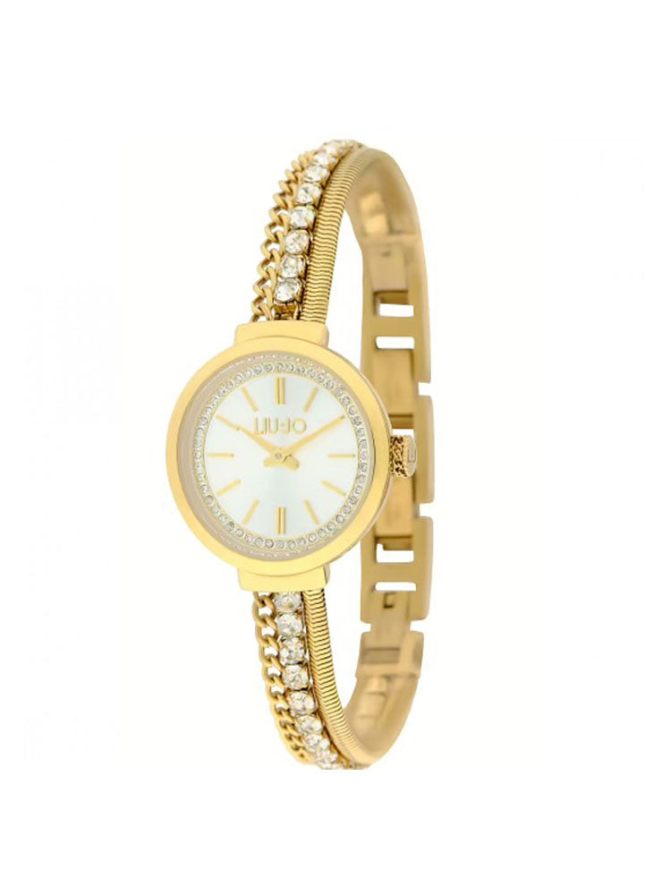 OROLOGIO DONNA SOLO TEMPO ENSEMBLE ACCIAIO COLOR ORO E CRISTALLI LIU JO