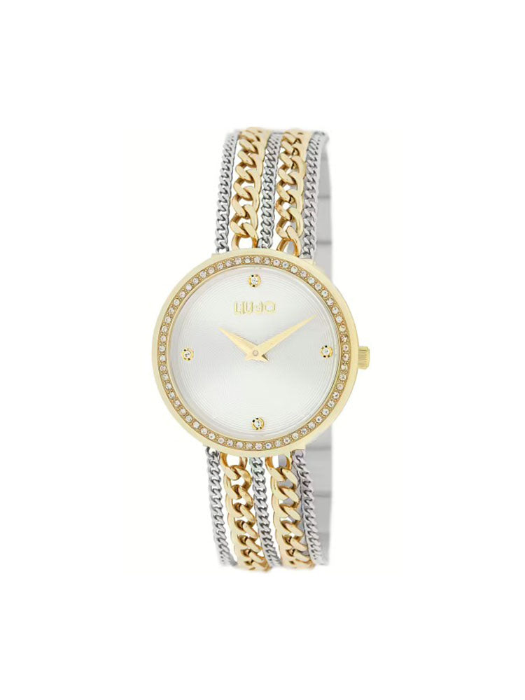 OROLOGIO DONNA SOLO TEMPO CHAINS ACCIAIO BICOLORE ARGENTO E ORO LIU JO