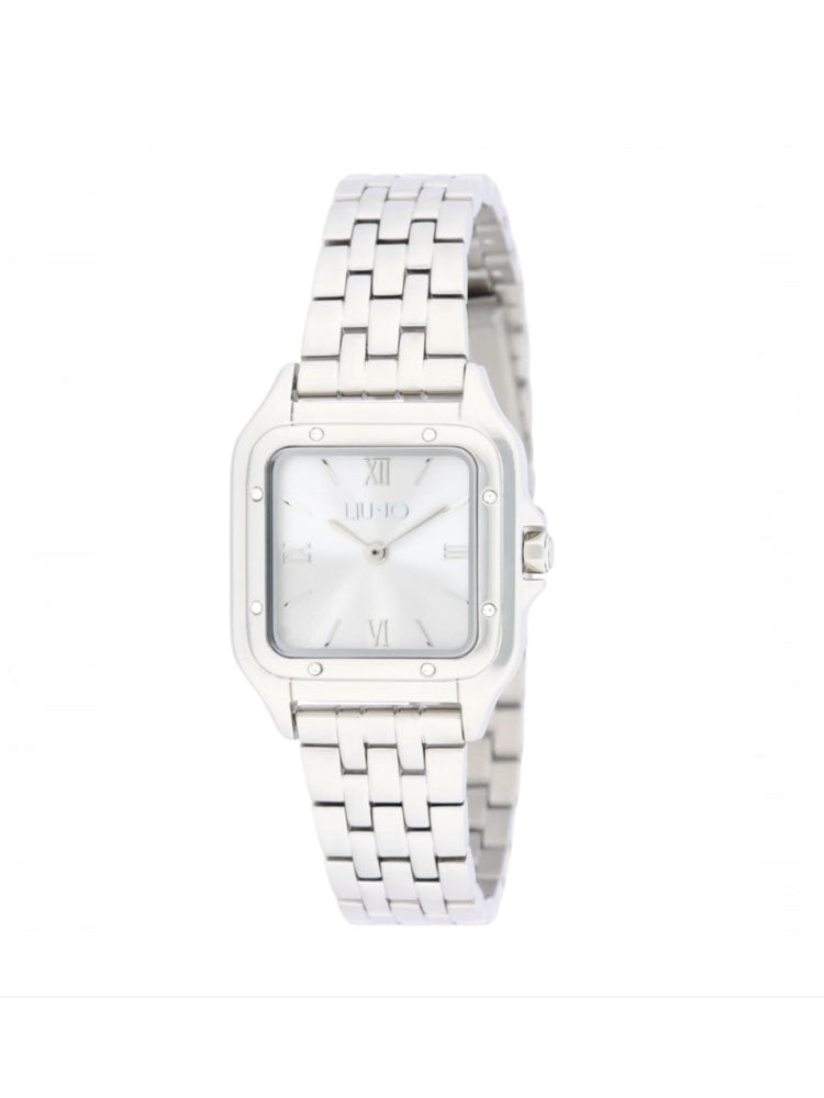 OROLOGIO DONNA SOLO TEMPO IN ACCIAIO SILVER CASSA QUADRATA COLLEZIONE CASUAL SHIMLER LIU JO