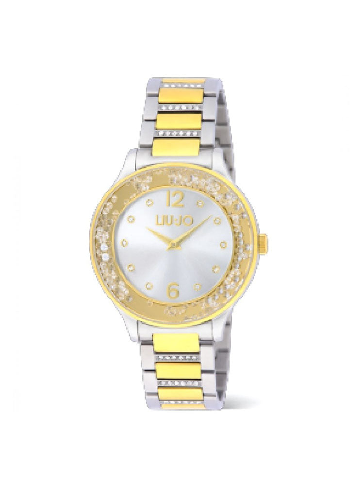 OROLOGIO DONNA SOLO TEMPO IN ACCIAIO BICOLORE ARGENTO E ORO CON ZIRCONI COLLEZIONE DANCING ELEGANCE  LIU JO