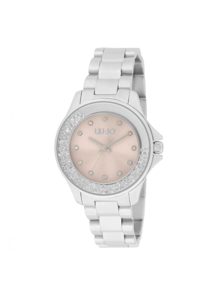 OROLOGIO DONNA SOLO TEMPO IN ACCIAIO CON ZIRCONI QUADRANTE ROSA COLLEZIONE DANCING ELEGANCE  LIU JO