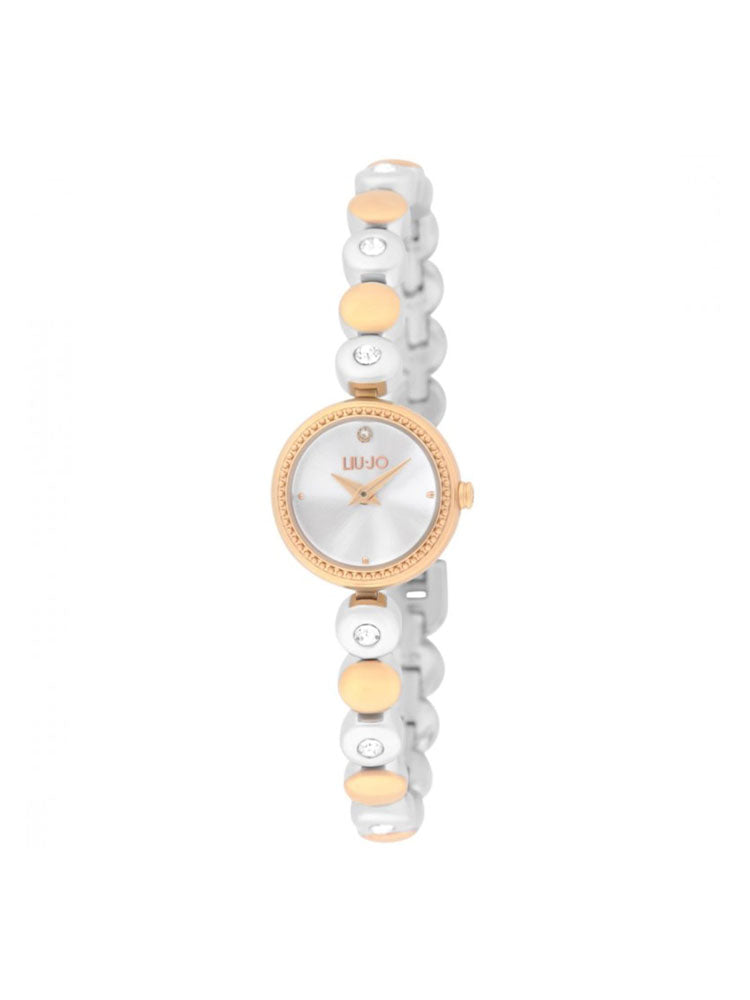 OROLOGIO DONNA SOLO TEMPO IN ACCIAIO BICOLORE SILVER E ROSE GOLD CON CRISTALLI COLLEZIONE LUNAR LIU JO
