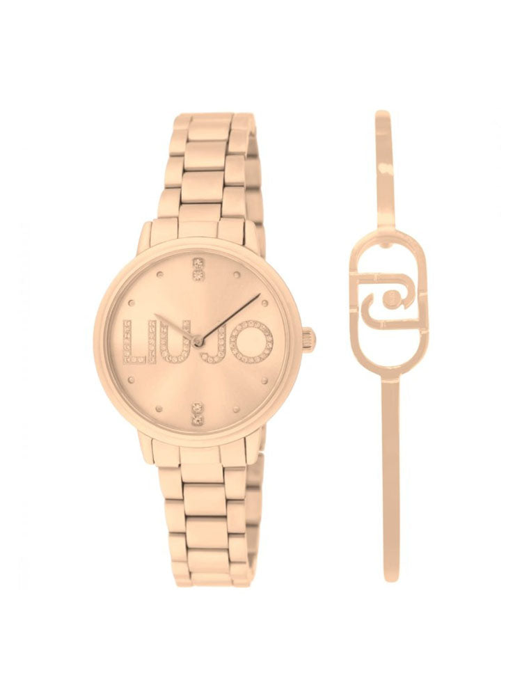 OROLOGIO DONNA SOLO TEMPO IN ACCIAIO ROSE GOLD COLLEZIONE COUPLE ESSENCE CON BRACCIALE RIGIDO LIU JO