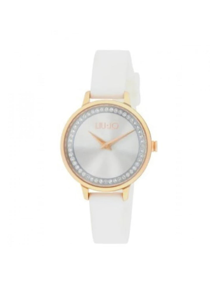 OROLOGIO DONNA CON CINTURINO IN SILICONE BIANCO E CASSA DORATA LIU JO