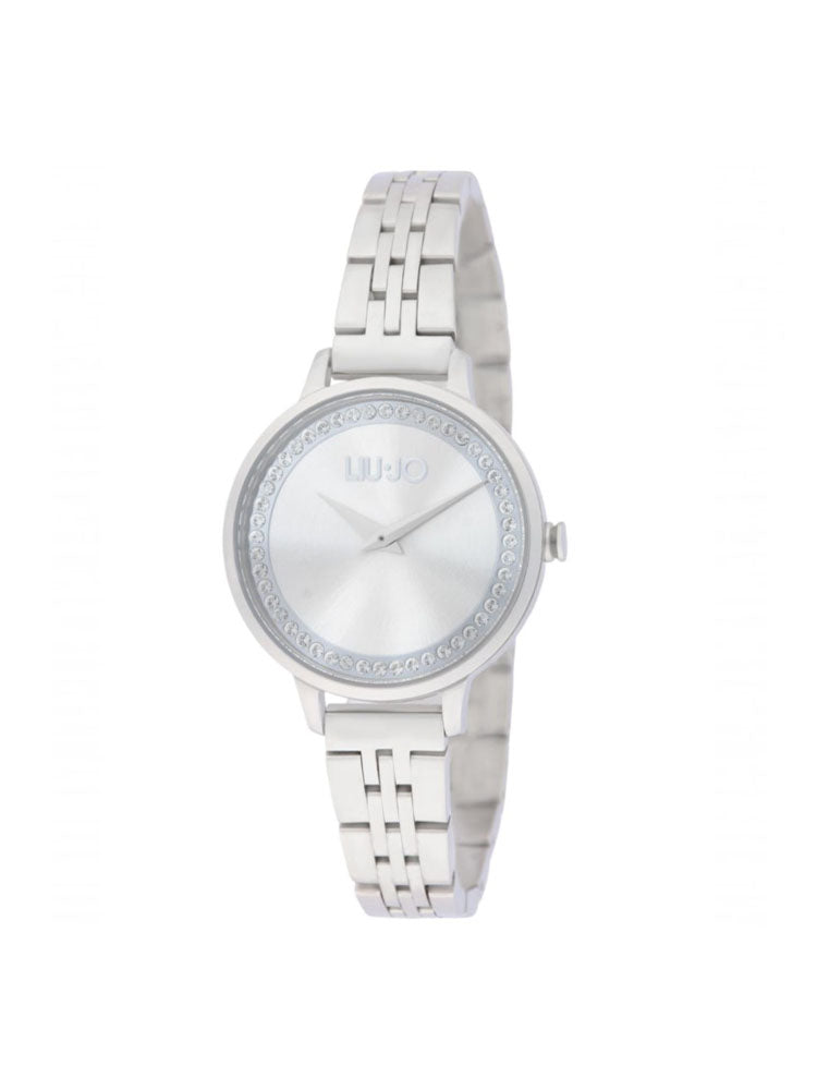 OROLOGIO DONNA SOLO TEMPO IN ACCIAIO SILVER CON CRISTALLI QUADRANTE ARGENTATO COLLEZIONE SHINE LIU JO