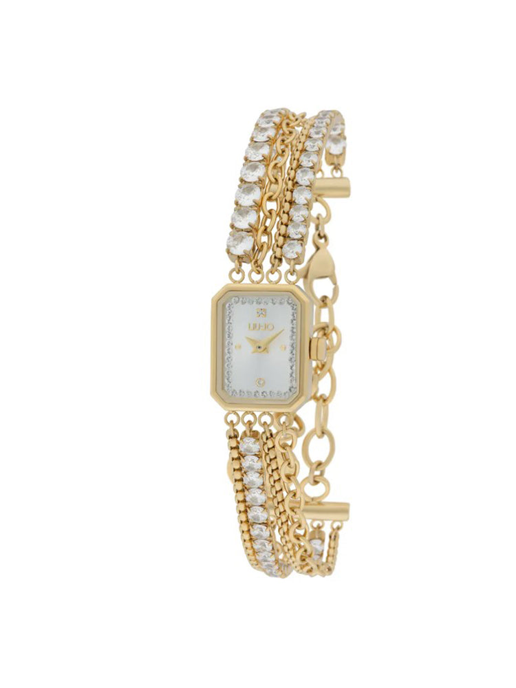 OROLOGIO DONNA DORATO CON CINTURINO A CATENA E TENNIS LIU JO
