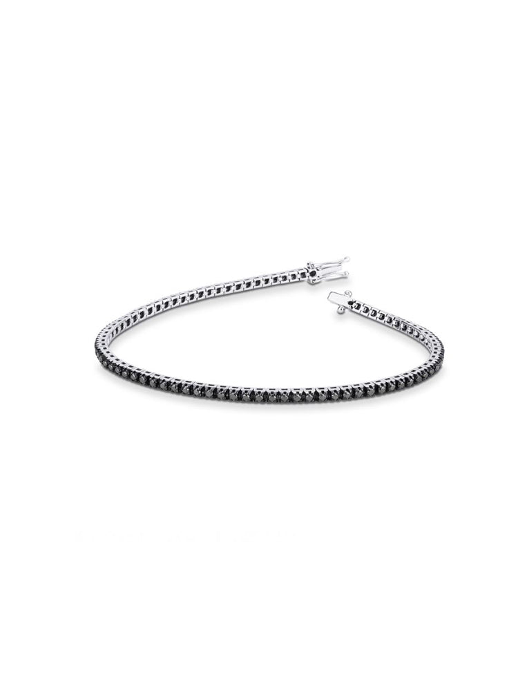 BRACCIALE TENNIS UOMO IN ORO E DIAMANTI NERI COMETE GIOIELLI