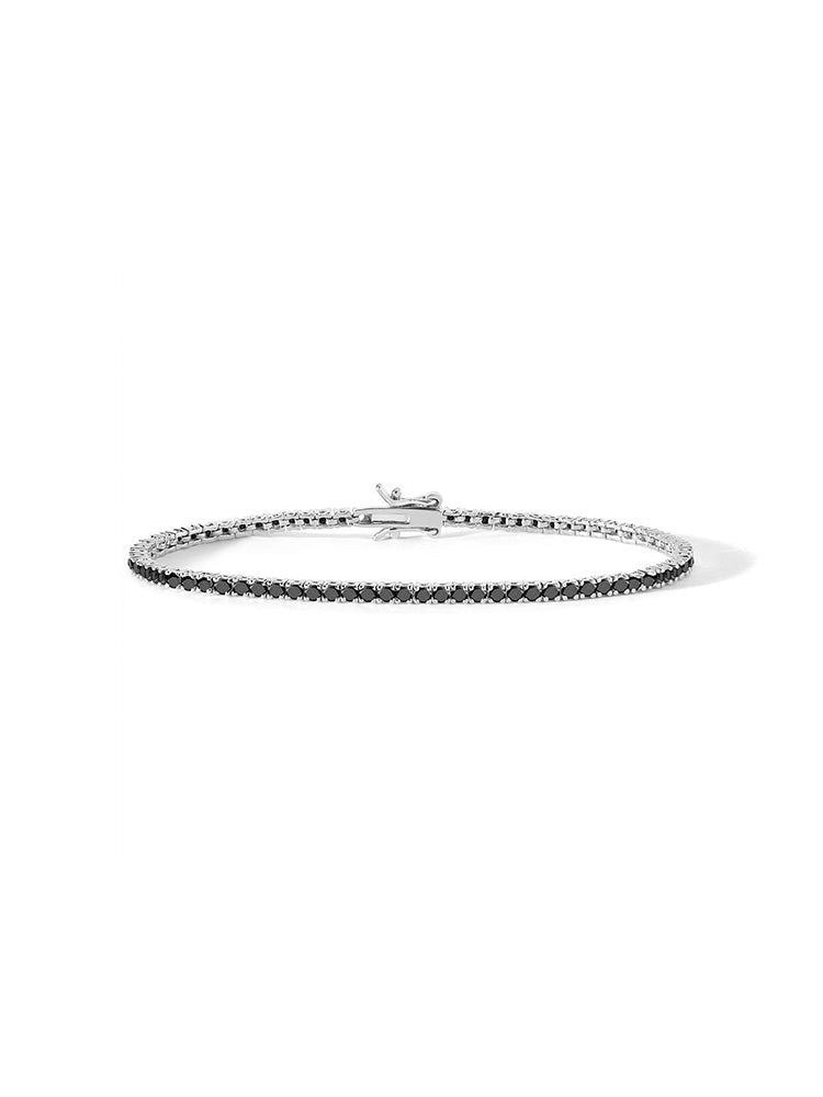 BRACCIALE UOMO, TENNIS NERO CON ZIRCONI MISURA 19 COMETE GIOIELLI