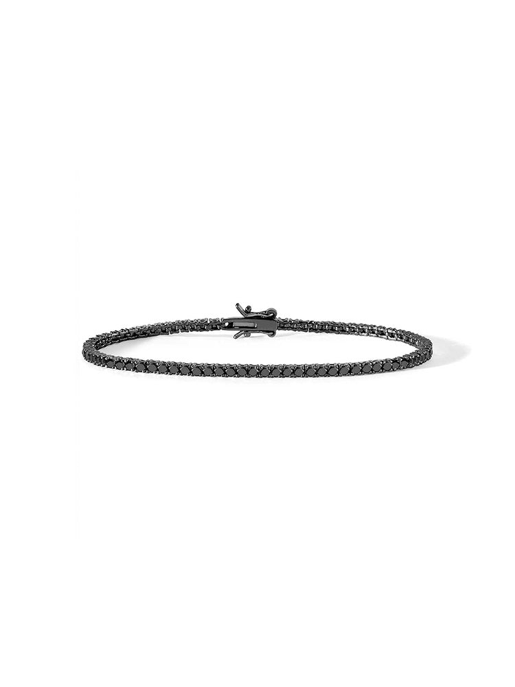 BRACCIALE UOMO, TENNIS NERO CON ZIRCONI  MISURA 19 COMETE GIOIELLI