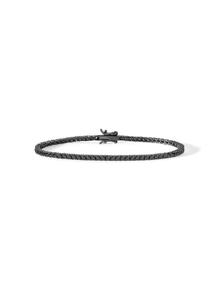 BRACCIALE UOMO, TENNIS NERO CON ZIRCONI MIS 20 COMETE GIOIELLI