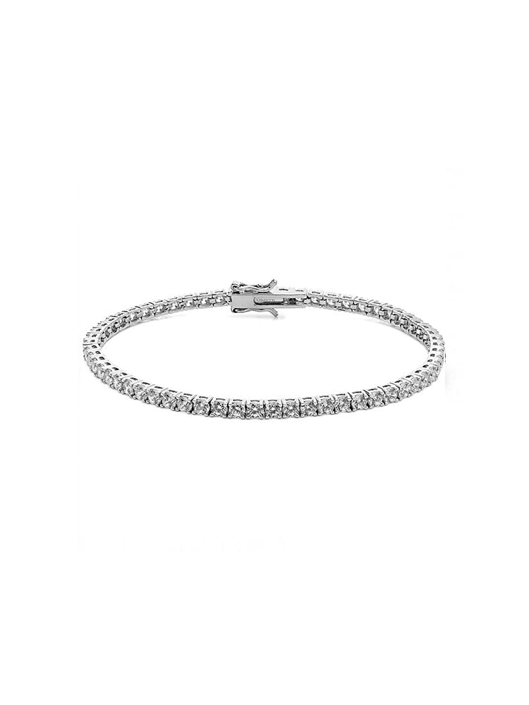 BRACCIALE UOMO TENNIS BIANCO MISURA 19 COMETE GIOIELLI