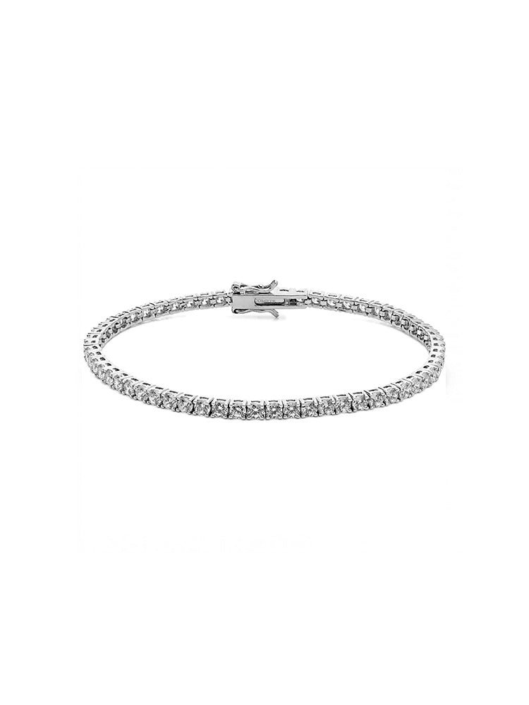 BRACCIALE UOMO TENNIS IN ARGENTO CON ZIRCONI BIANCHI MIS.20 COMETE GIOIELLI
