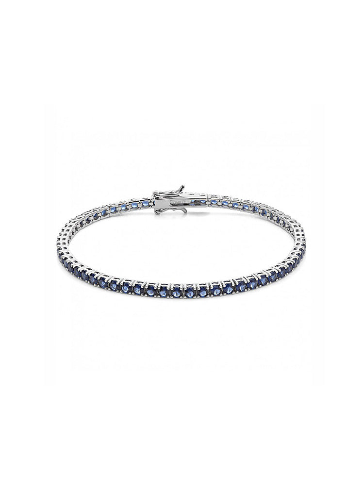BRACCIALE UOMO TENNIS IN ARGENTO CON ZIRCONI BLU MIS 19 COMETE GIOIELLI