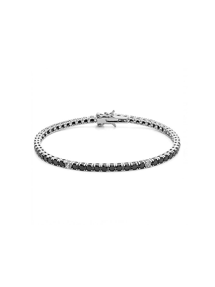 BRACCIALE UOMO TENNIS NERO CON ZIRCONI MISURA 20 COMETE GIOIELLI