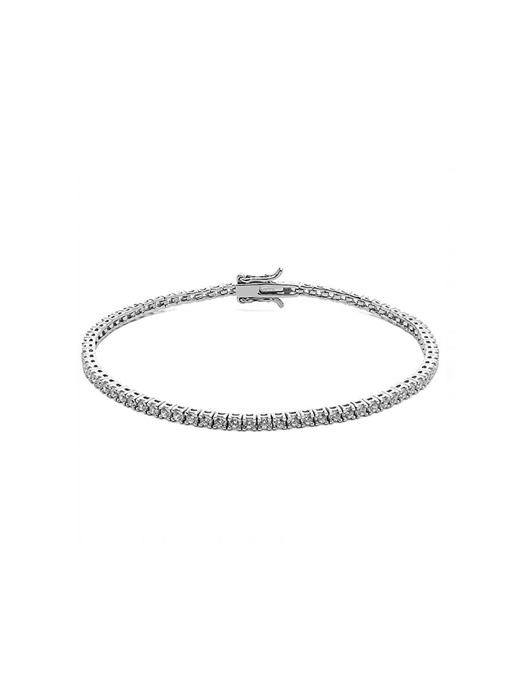 BRACCIALE UOMO TENNIS SILVER CON ZIRCONI BIANCHI MIS.18 COMETE GIOIELLI
