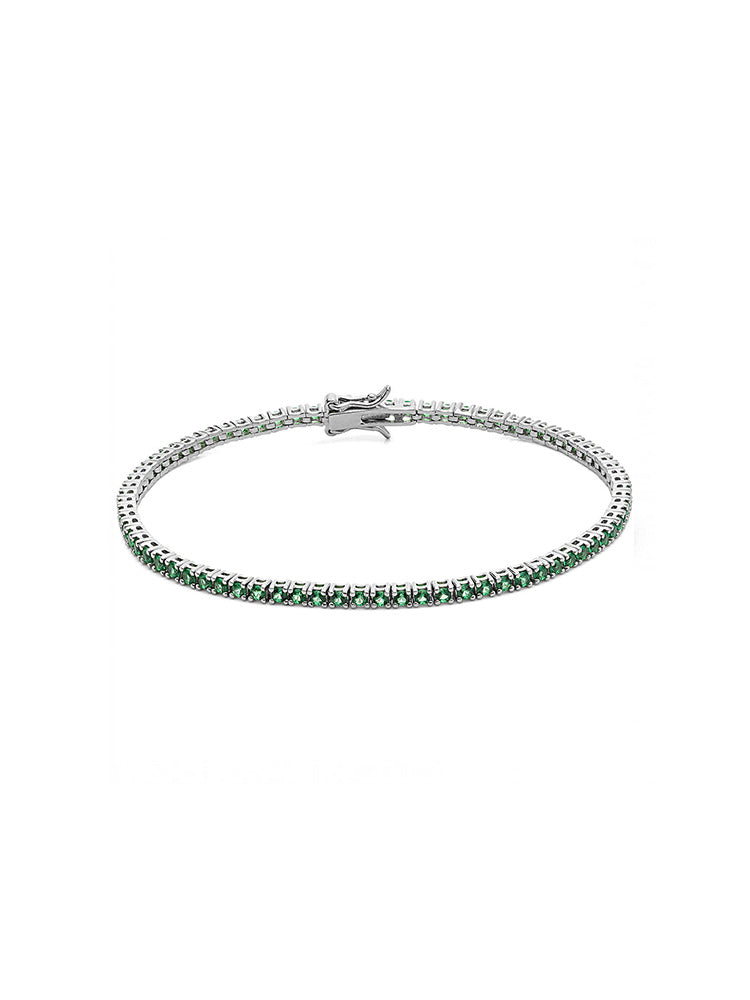 BRACCIALE UOMO, TENNIS VERDE CON ZIRCONI MISURA 18 COMETE GIOIELLI