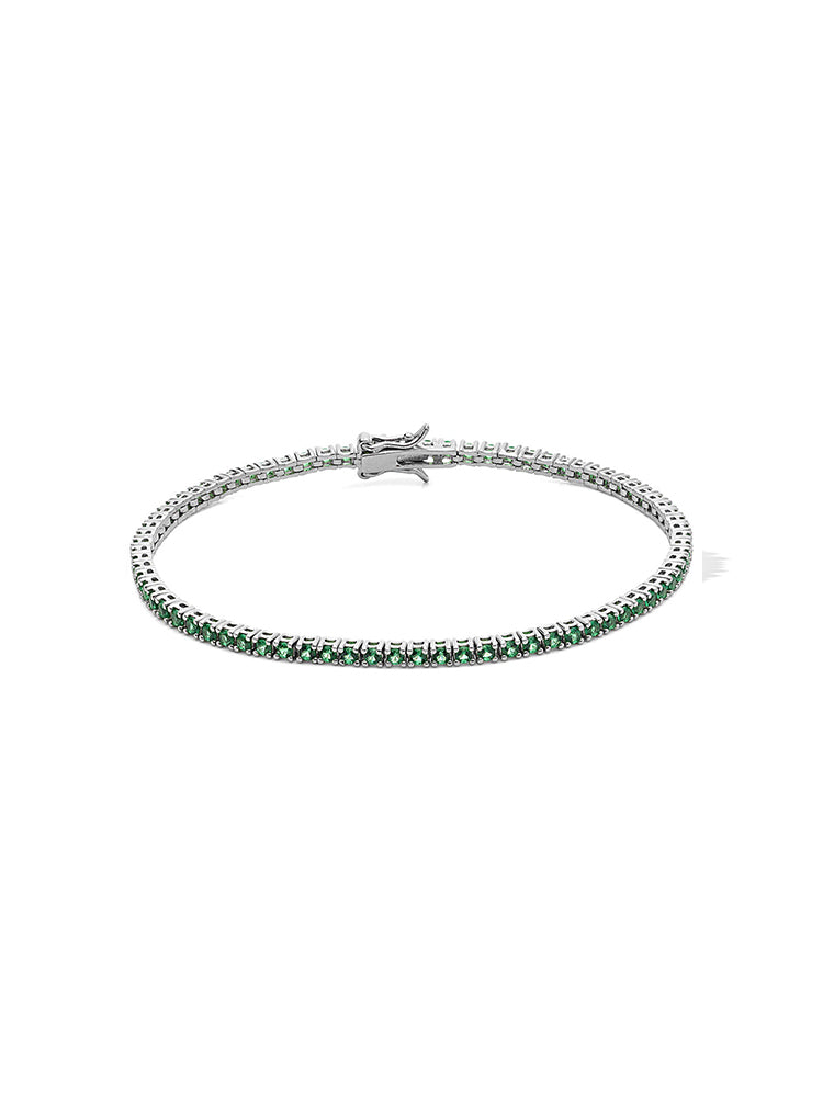 BRACCIALE UOMO, TENNIS VERDE CON ZIRCONI MISURA 20 COMETE GIOIELLI