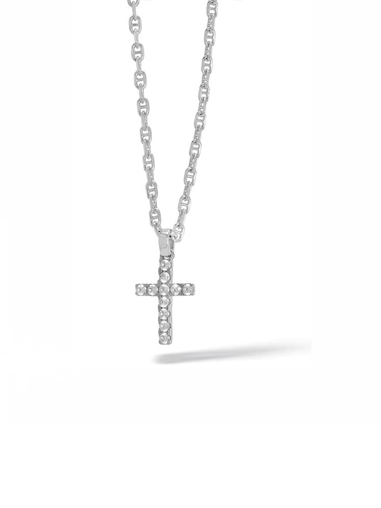 COLLANA UOMO PENDENTE CON CROCE TENNIS IN ARGENTO COMETE GIOIELLI