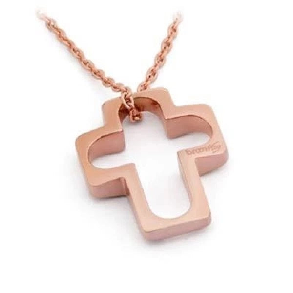 COLLANA DONNA CON CROCE ROSATA BROSWAY