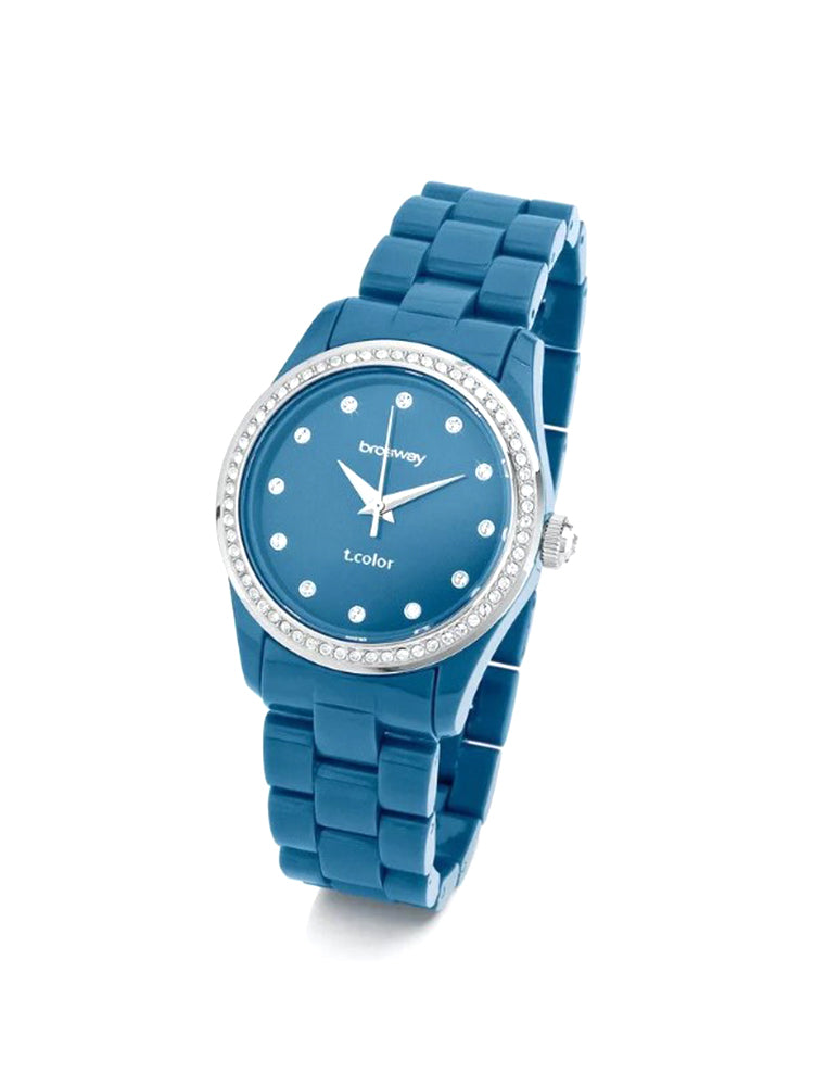 OROLOGIO DONNA IN POLICARBONATO BLU E IN ACCIAIO 36 MM BROSWAY