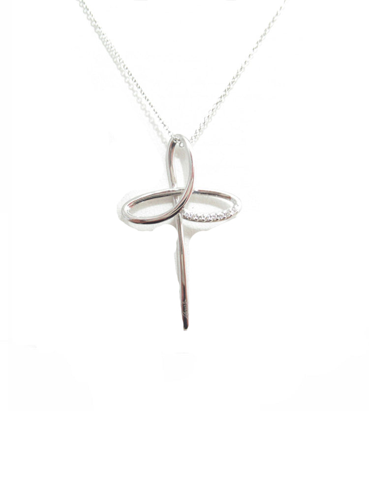 COLLANA DONNA LE CROCI CON DIAMANTI 0,05 CT RECARLO