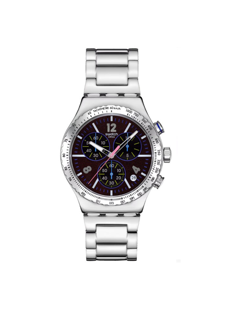 OROLOGIO UOMO PURPLE GLOW IN ACCIAIO CRONOGRAFO SWATCH