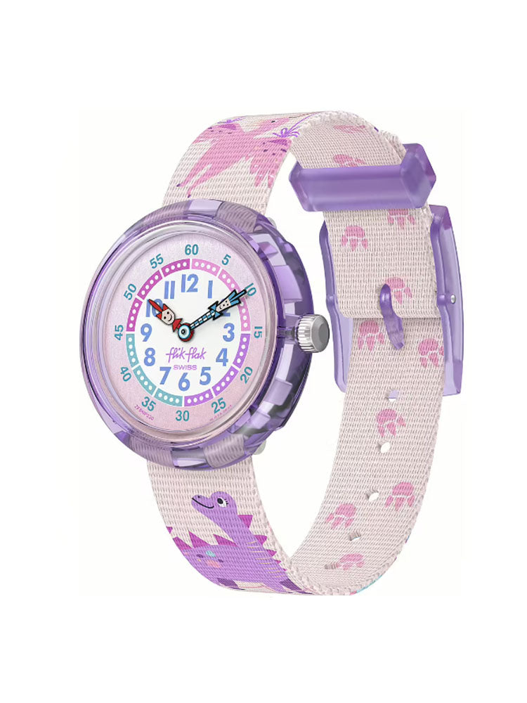 OROLOGIO BAMBINA DINOLOGY ROSA E LILLA FLIK FLAK