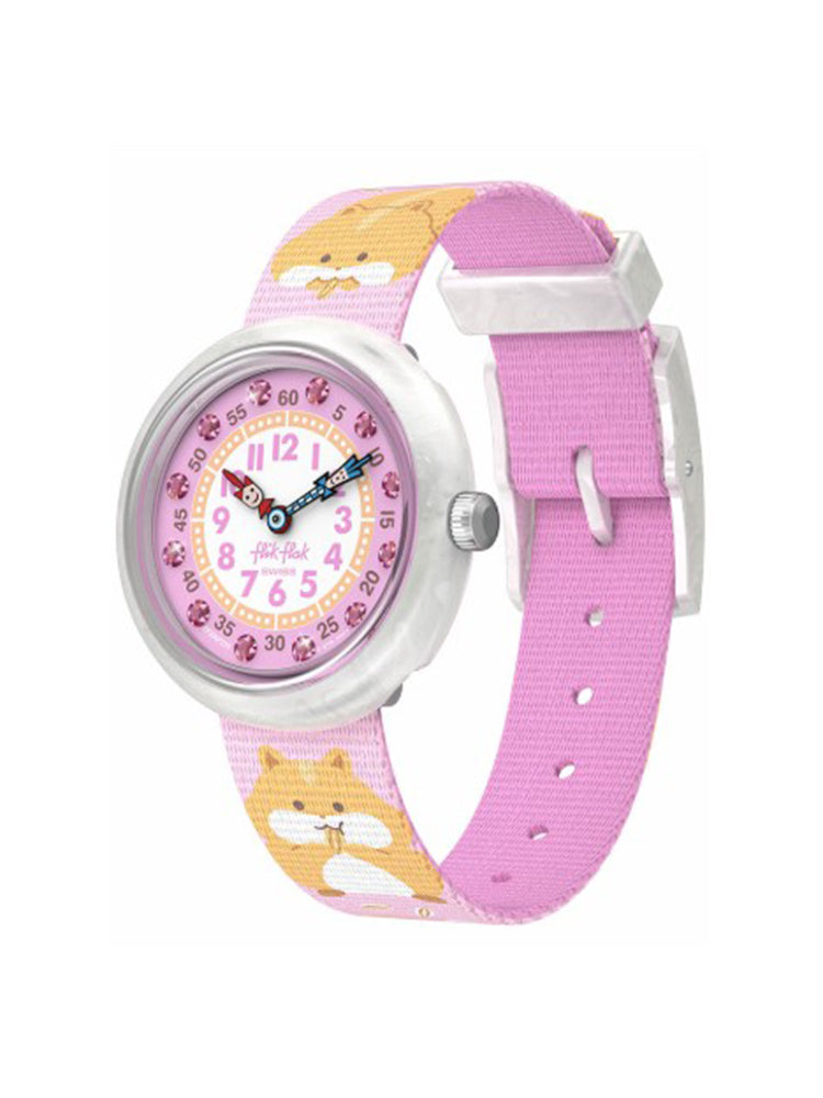 OROLOGIO BIMBA CUDDLY HAMSTER CRICETI ROSA FLIK FLAK