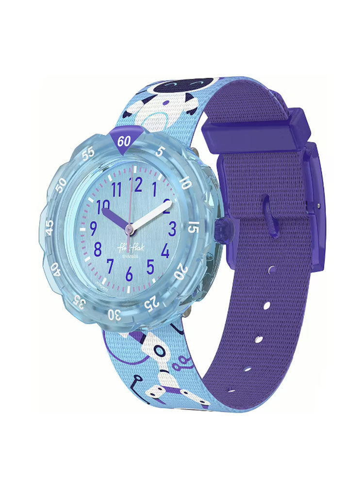 OROLOGIO BIMBA ROBOTOLOGY VIOLA E AZZURRO FLIK FLAK